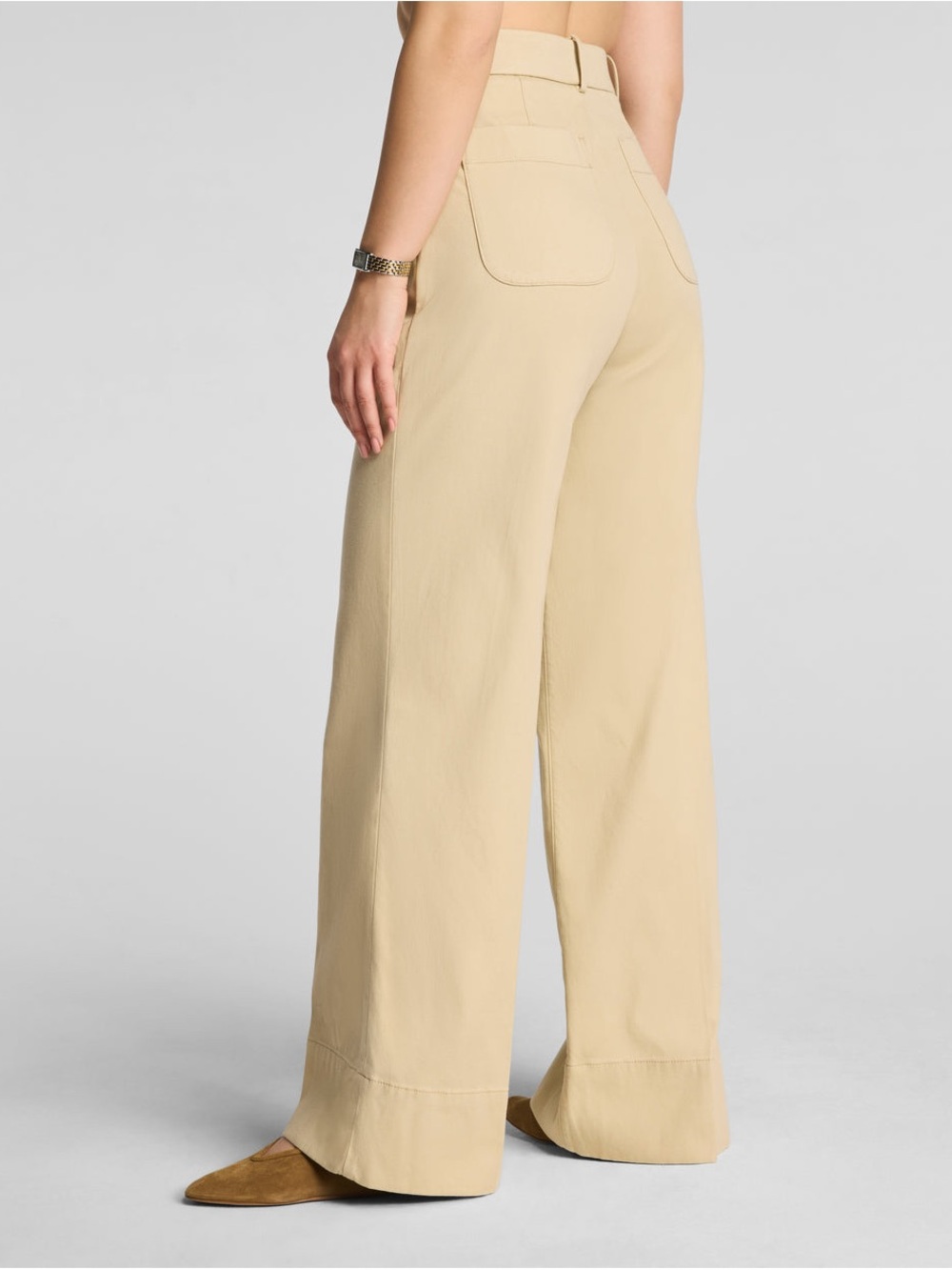 SPANX Wide-Leg High-Rise Pants in Light Beige - Picture 2 of 6
